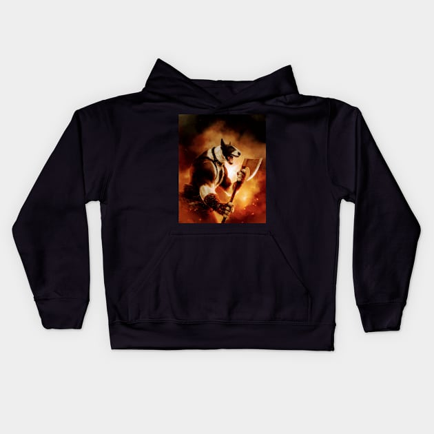 Warrior Pitbull Kids Hoodie by the rasta